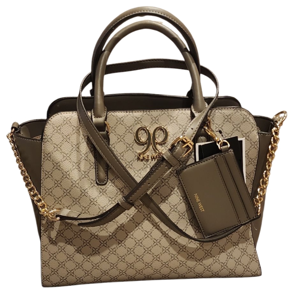 Nine West Gray and Taupe Women's Bag With Card Holder